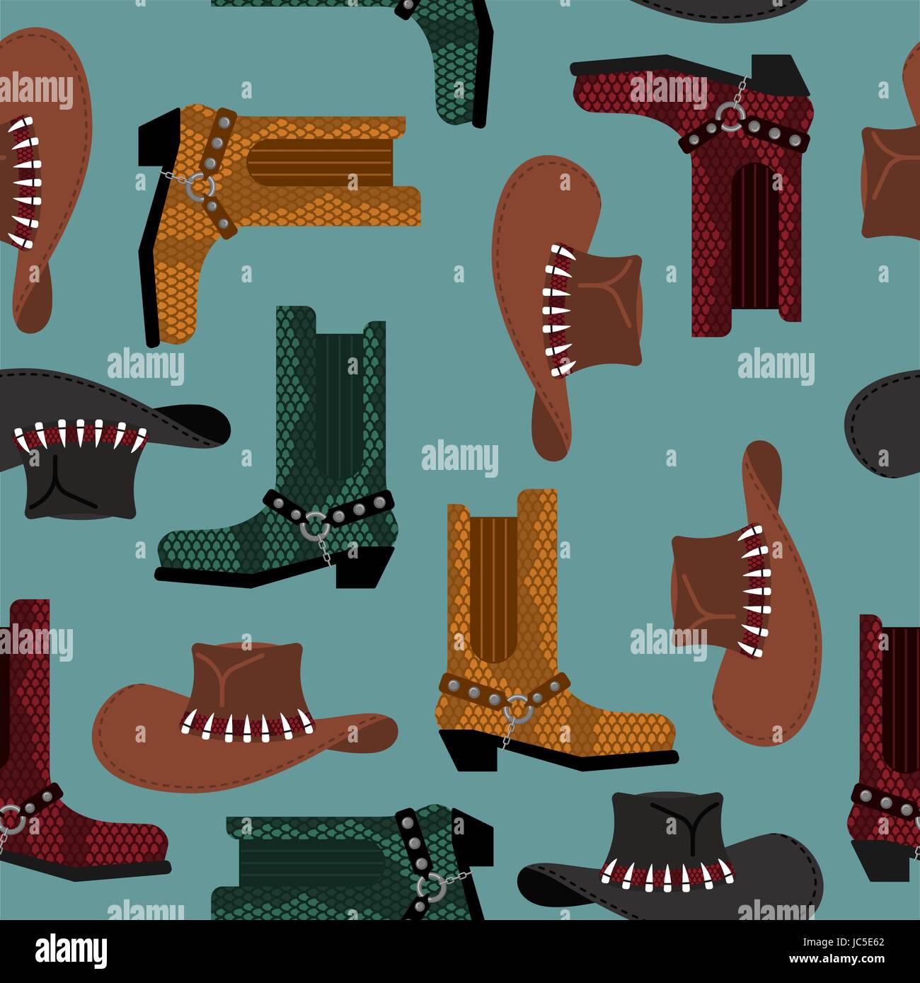 Profil de Cowboy. Chapeau australien et des bottes en cuir de crocodile. Vêtements et chaussures de l'ouest de rodéo d'arrière-plan Illustration de Vecteur