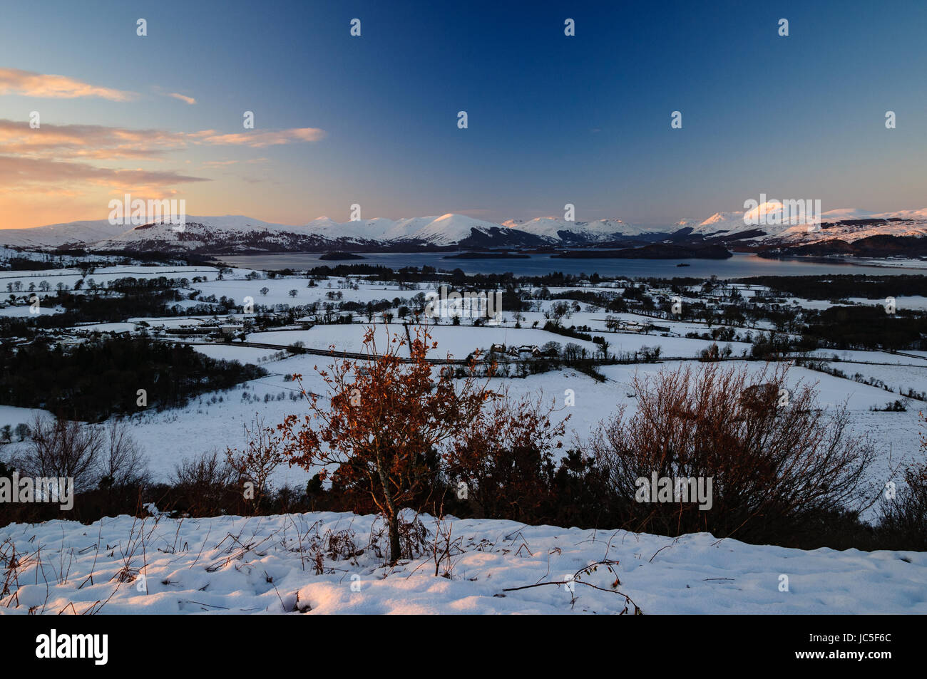 Vue d'hiver de Duncryne (La Boulette), Gartocharn, West Dunbartonshire, Ecosse Banque D'Images