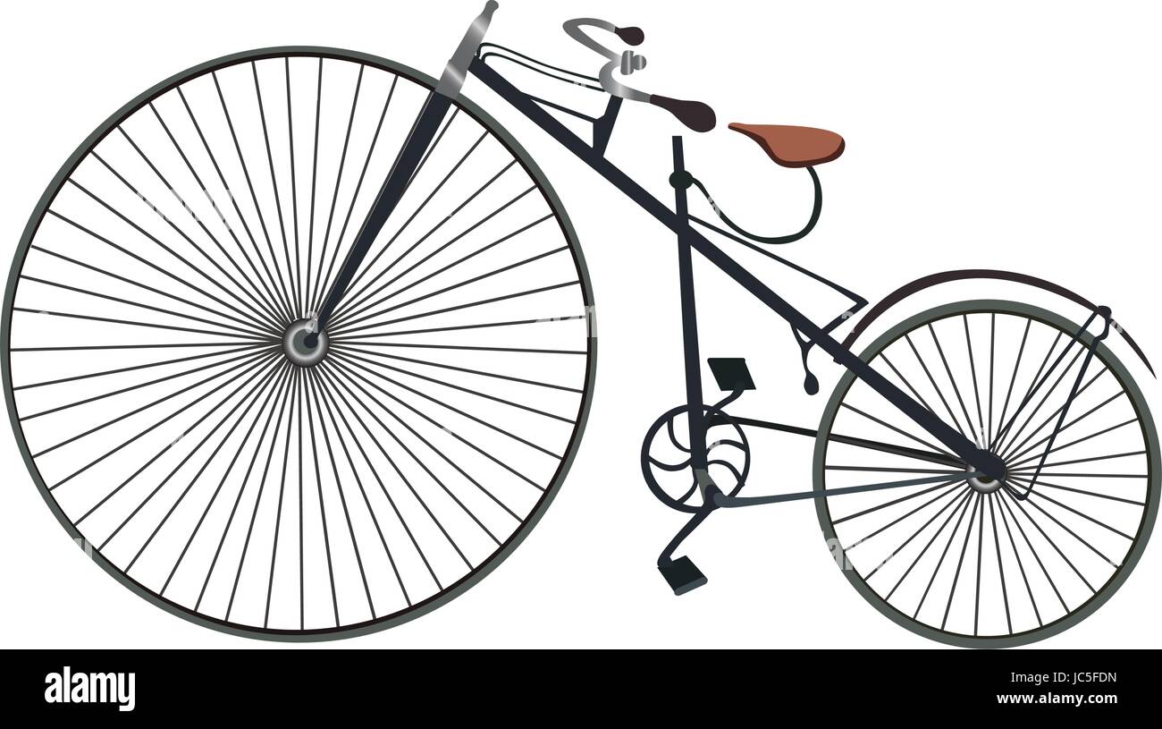 Retro Vintage old bike.Retro Location isolé sur fond blanc. Vector Illustration de Vecteur