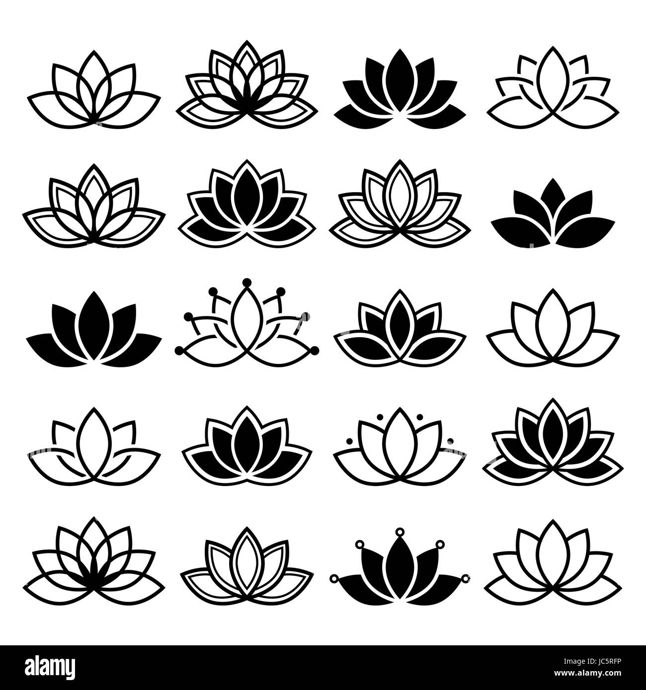 Fleur de Lotus, l'aménagement, Yoga vector abstract collection Illustration de Vecteur