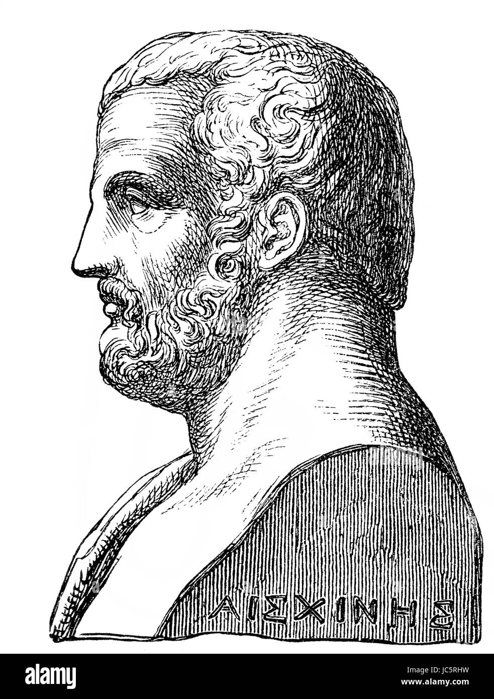 Aeschines, 389-314 avant J.-C., un homme d'État grec et orateur de l'Athènes antique Banque D'Images