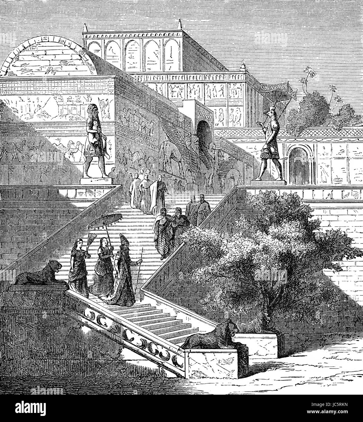 Le Palais d'Artaxerxès, Persépolis, la reconstruction Banque D'Images