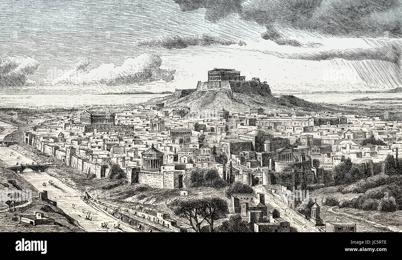 Panorama d'Athènes, Grèce antique Banque D'Images