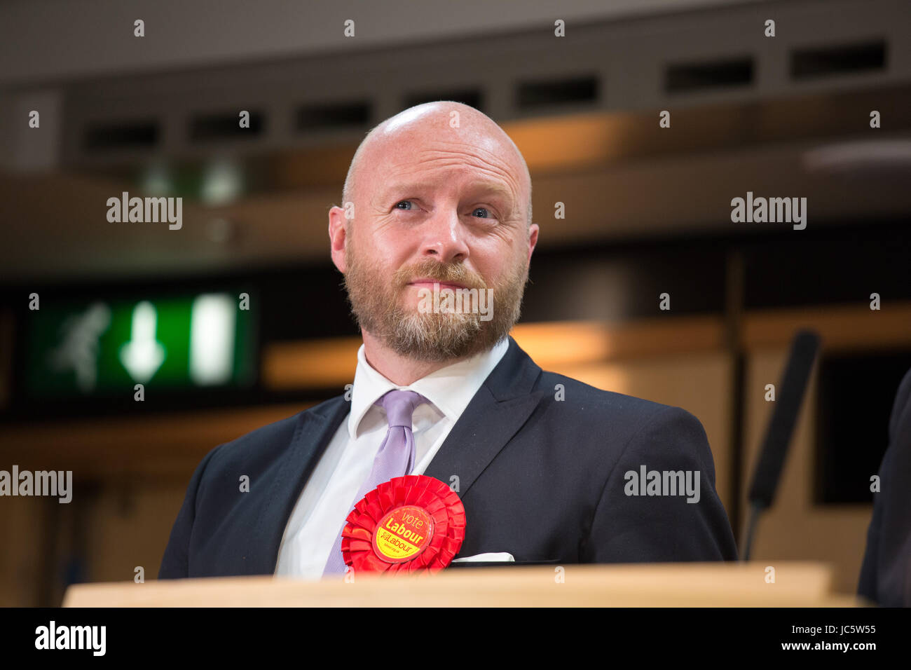 Liam Byrne MP du travail pour Hodge Hill Birmingham conservant son siège à l'élection générale de 2017 Banque D'Images