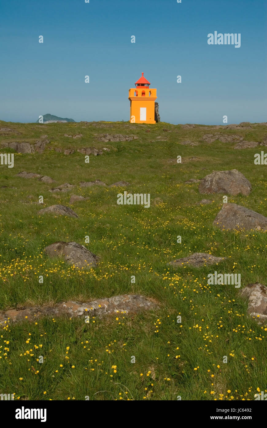 L'Europe, l'Islande, Islande, leuchtturm Hafnarnes, fjords de l'Île Europa,,, Leuchtturm, Ostfjorde Hafnarnes Banque D'Images