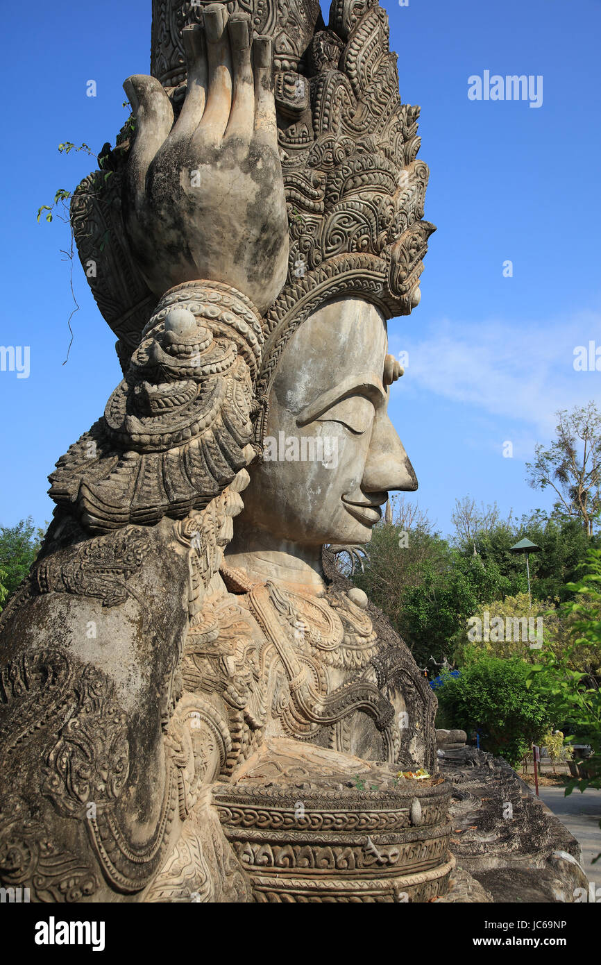 Dans le parc des statues de Bouddha à Nong Khai, Sala Kaeo Ku, Sala Kaeo Kuu, Sala Keoku, Thailande, Asie, Statuen im Buddha Park à Nong Khai, Asien Banque D'Images