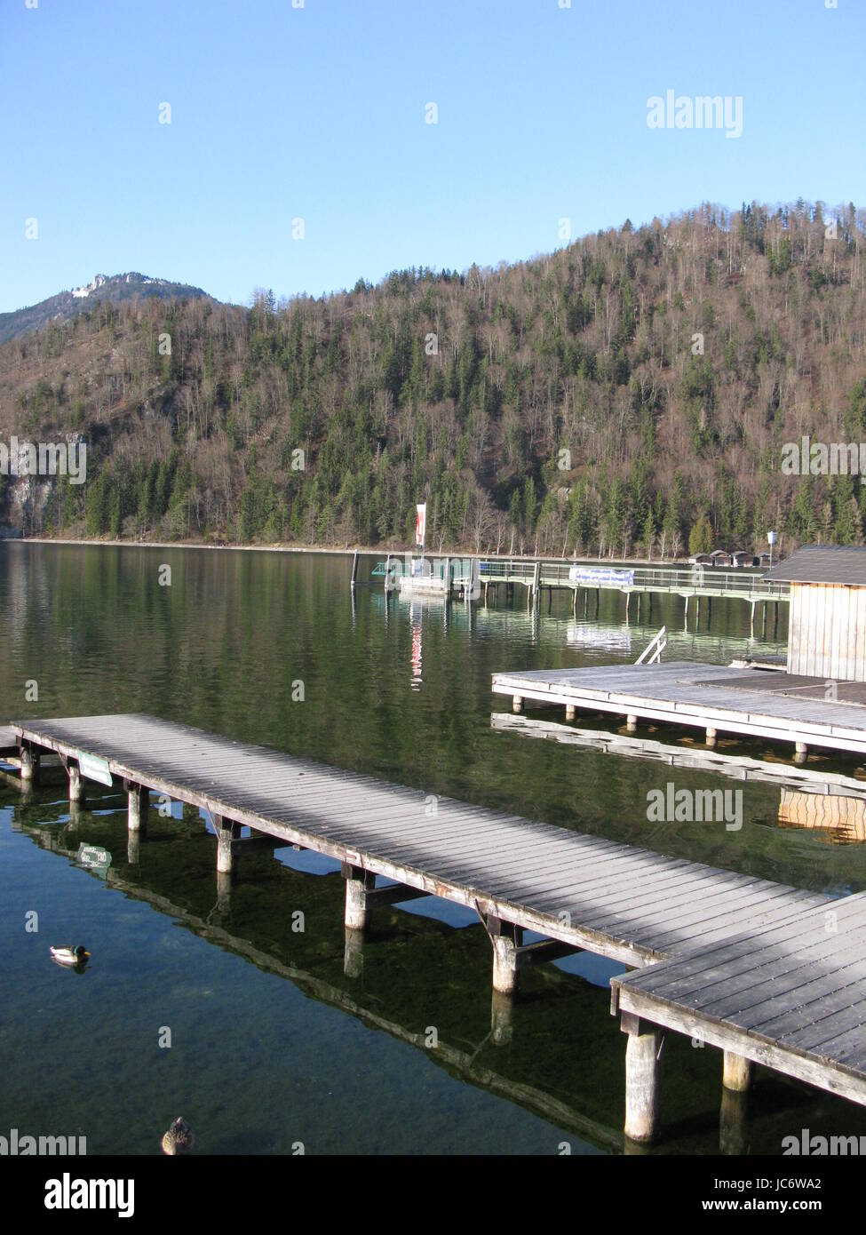 Strobl am Wolfgangsee, Holzsteg Banque D'Images