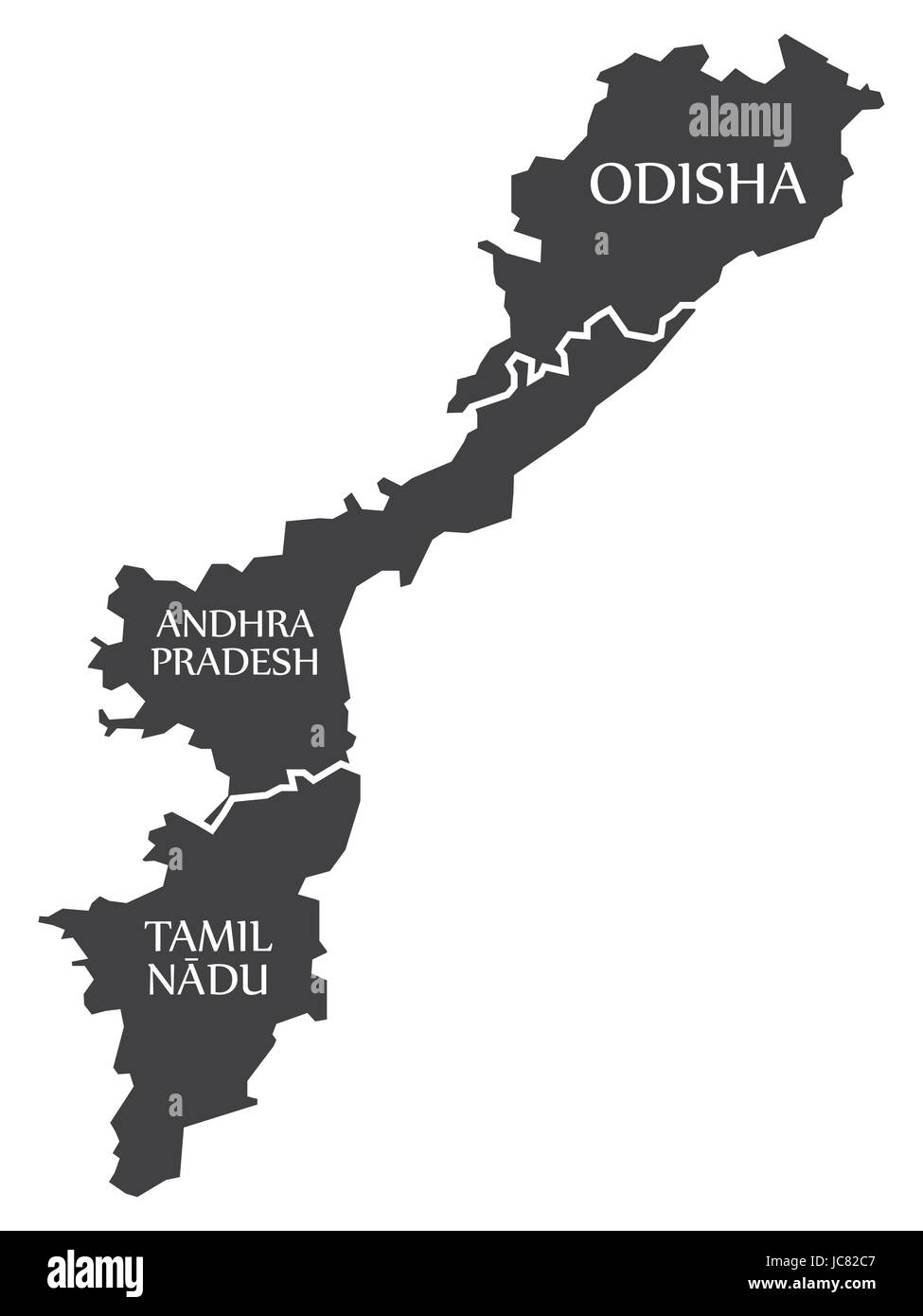 Odisha - Andhra Pradesh - Tamil Nadu Site Illustration d'états indiens Illustration de Vecteur