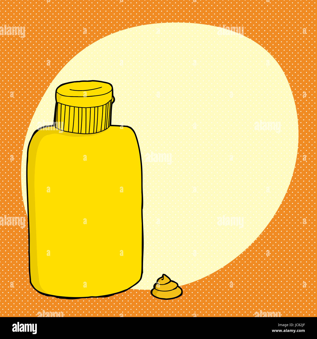 Fermé unique contenant plus de moutarde demi-teinte orange Banque D'Images