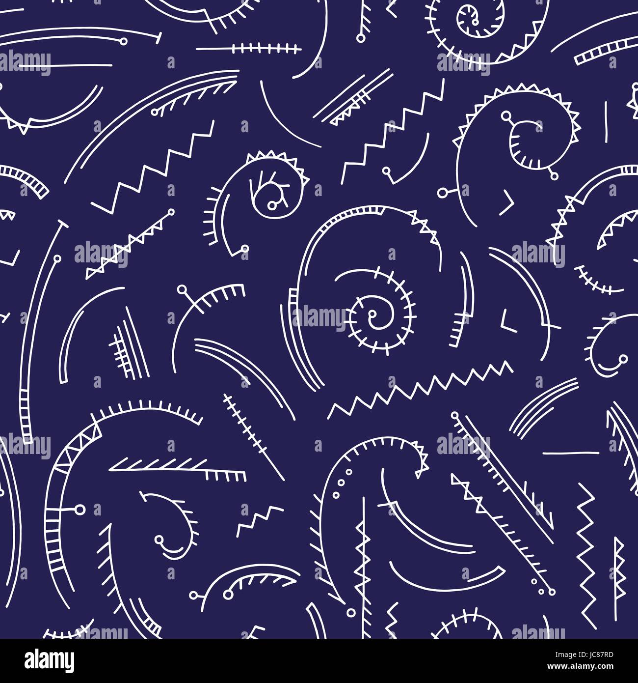 Hand drawn abstract pattern dans memphis style. Vector seamless background pour papier peint, l'emballage, le design textile, la texture de surface, tissu. Illustration de Vecteur