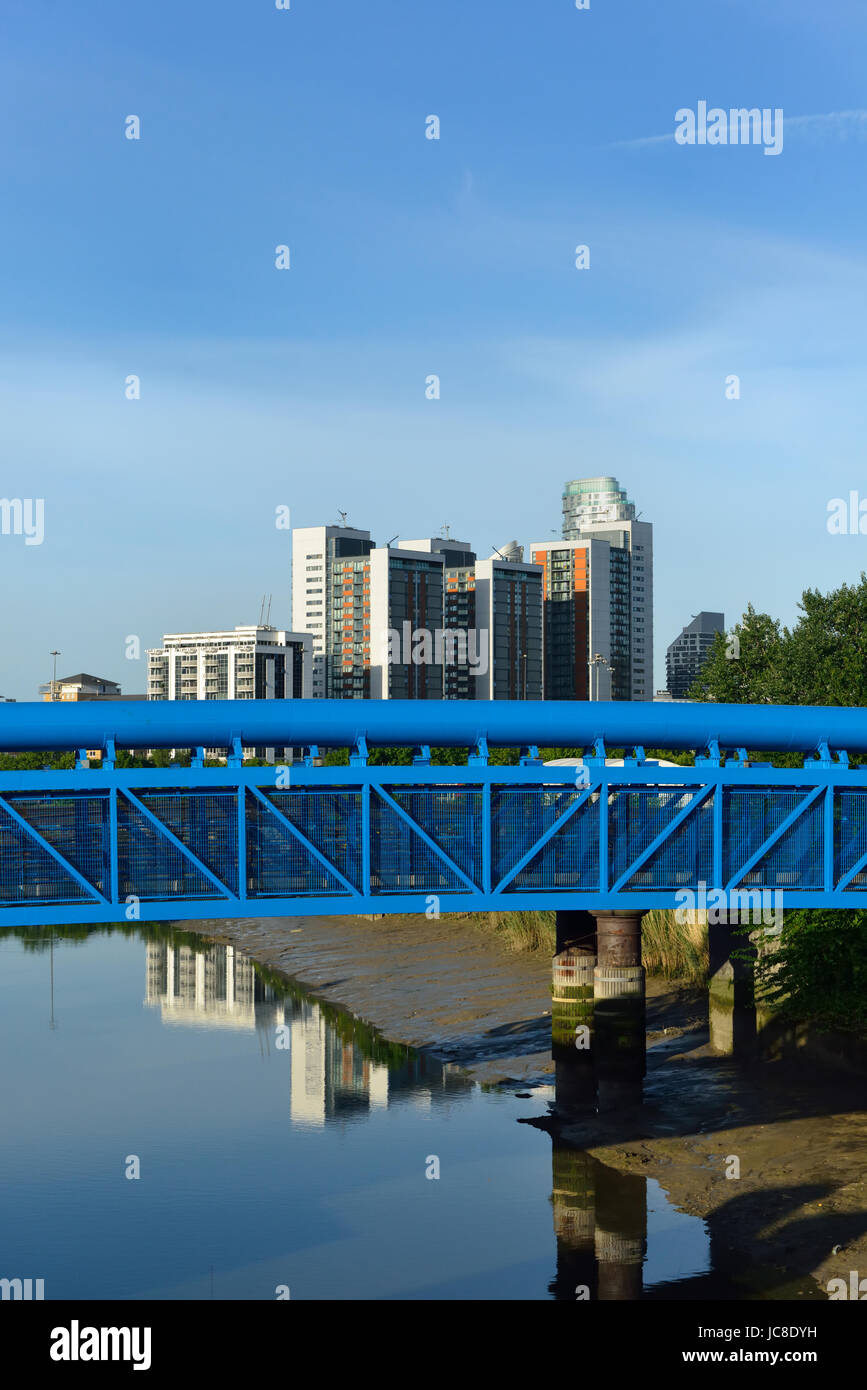 Bow Creek, River Lea, Canning Town, Tower Hamlets, East London, Royaume-Uni Banque D'Images