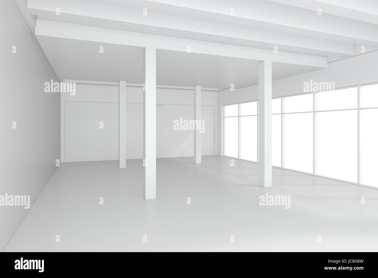 De l'intérieur de la chambre blanche vide. Le rendu 3d. Banque D'Images