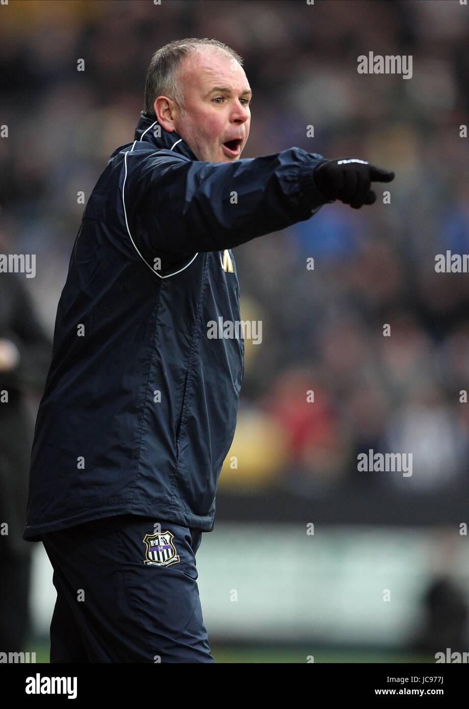 DAVE KEVAN COUNTY GARDIEN NOTTS COUNTY V WIGAN ANGLETERRE NOTTINGHAM MEADOW LANE 23 Janvier 2010 Banque D'Images