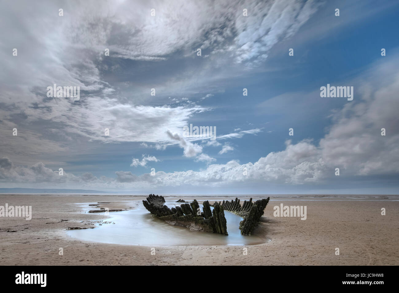 Épave SS Nornen, Brean, Somerset, England, UK Banque D'Images