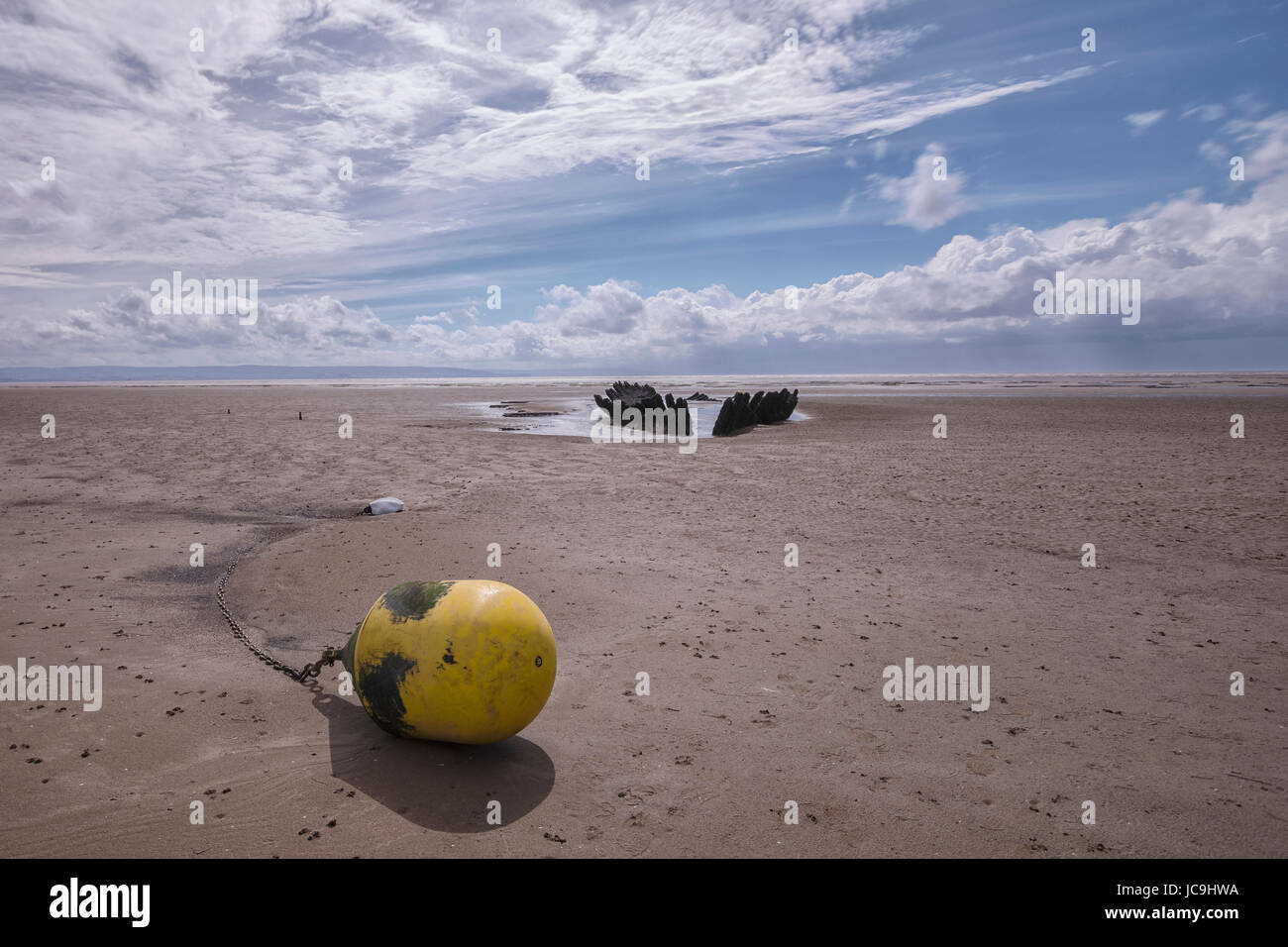 Épave SS Nornen, Brean, Somerset, England, UK Banque D'Images