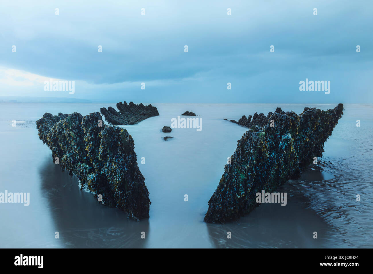 Épave SS Nornen, Brean, Somerset, England, UK Banque D'Images