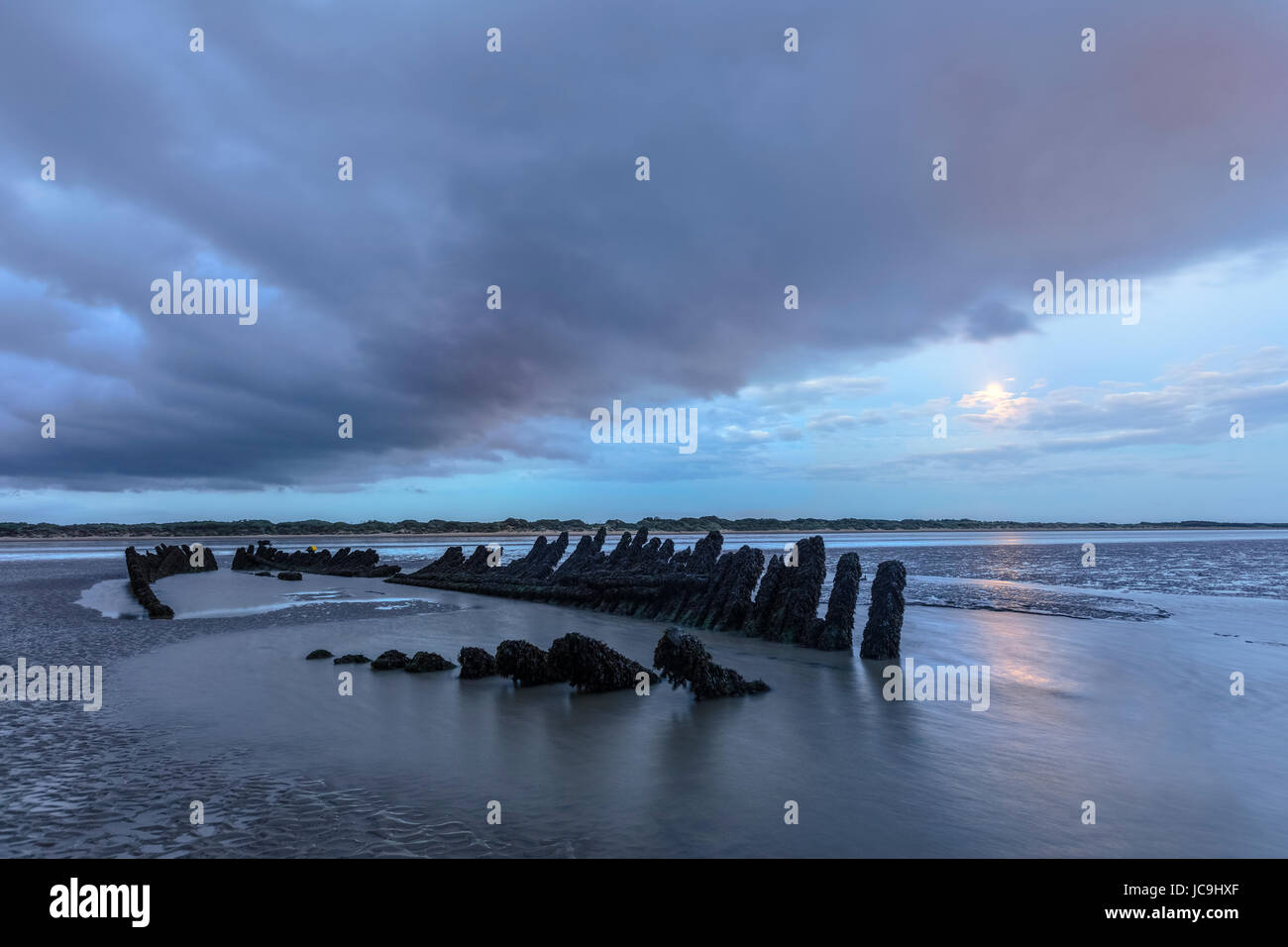 Épave SS Nornen, Brean, Somerset, England, UK Banque D'Images