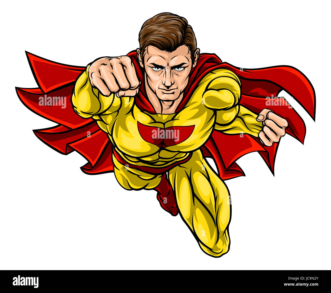 Super héros dans un cartoon comic book style pop art Banque D'Images