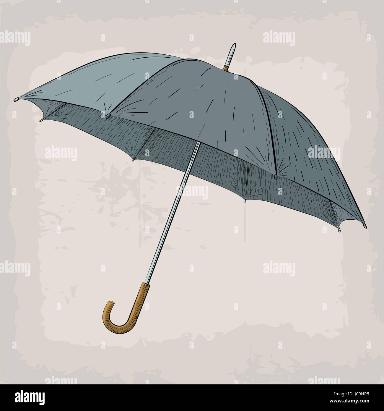 Parapluie ou parasol vintage retro illustration en couleur sur fond beige Illustration de Vecteur