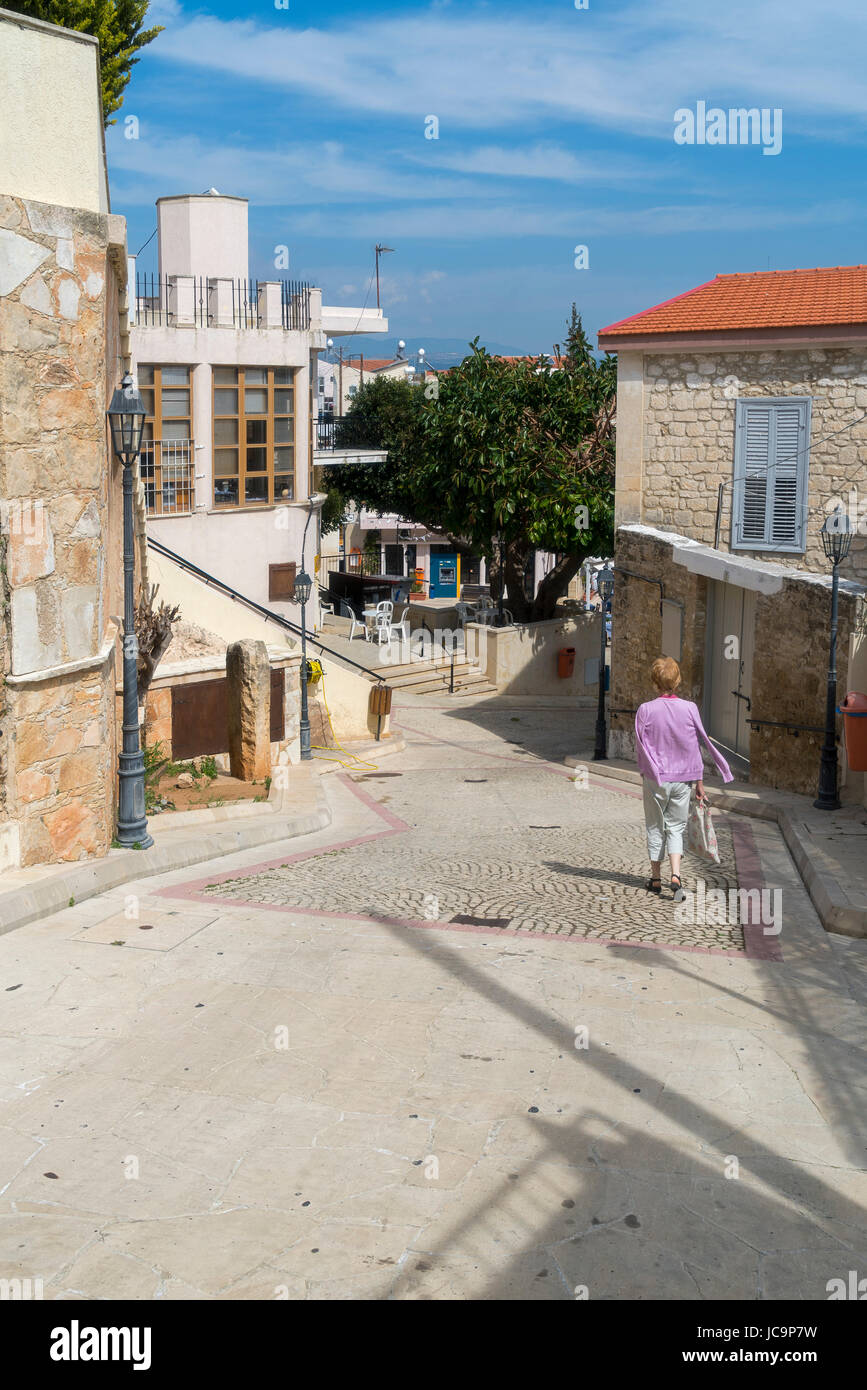 Rues de Pissouri village perché, Chypre Banque D'Images