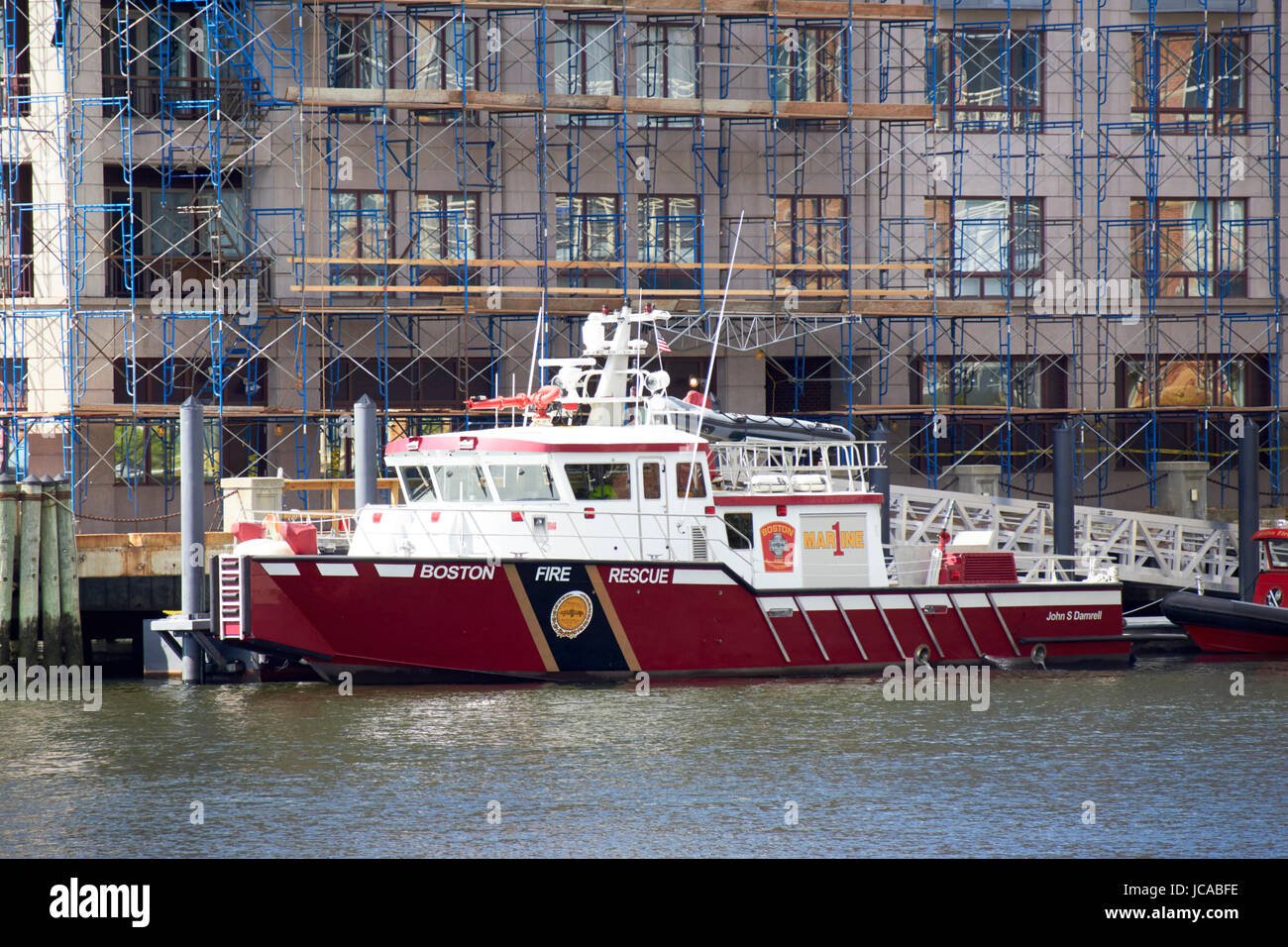 Boston fire rescue fireboat john s damrell USA Banque D'Images
