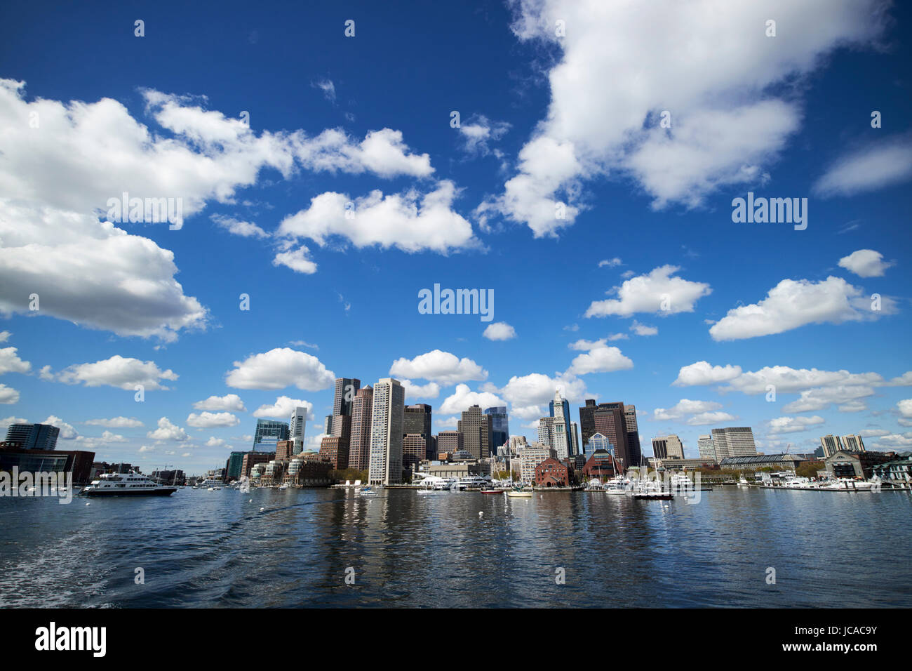 Boston city waterfront skyline rivage USA Banque D'Images