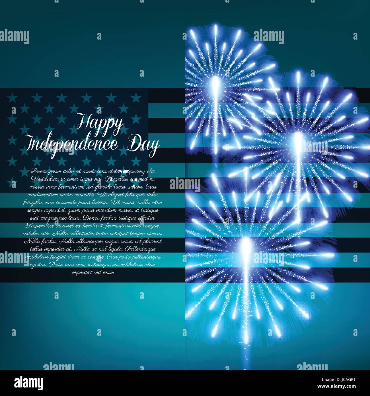 Quatrième de juillet. Carte de vœux le jour de l'indépendance Illustration de Vecteur