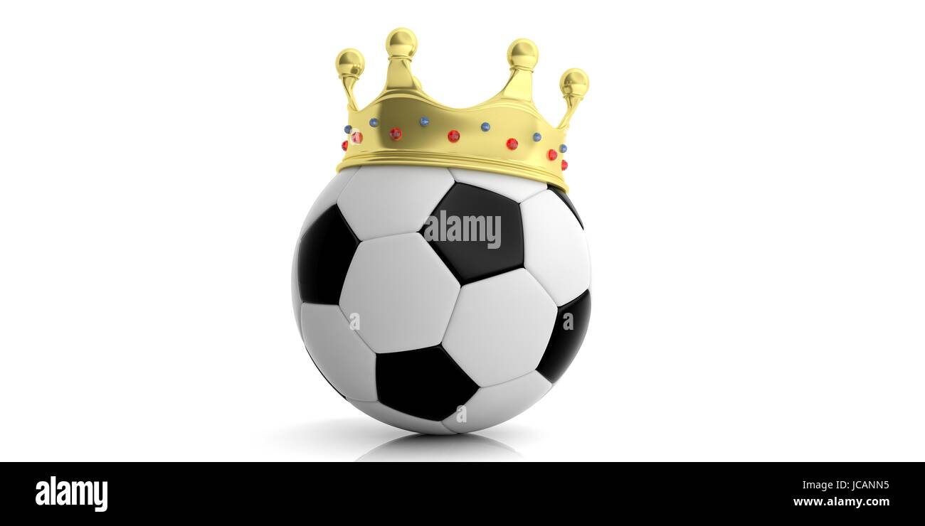 Le football est le roi - Couronne d'or sur un ballon de soccer. 3d  illustration Photo Stock - Alamy