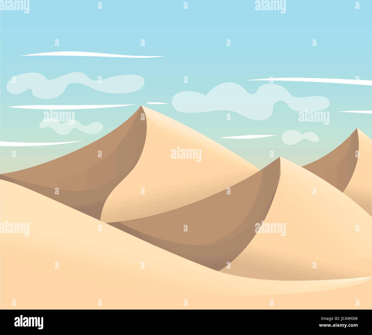 Dunes du désert égyptien vecteur fond de paysage. Du sable dans l'illustration de la nature de fond de jeux. Illustration de Vecteur