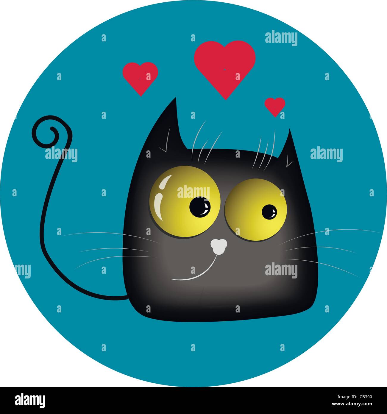 Funny cat amoureux vector illustration Illustration de Vecteur