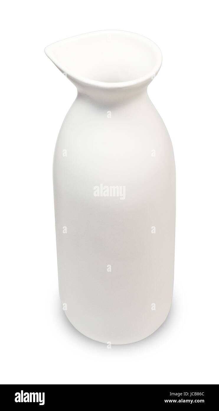 Cuisine et nourriture, de style traditionnel japonais en céramique blanche Bouteille de Sake pour servi du vin de riz japonais isolé sur fond blanc. Banque D'Images