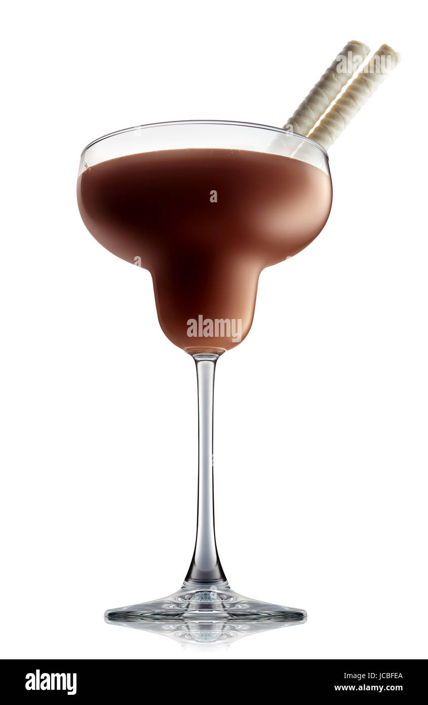Liqueuron Crème irlandaise originale cocktail d'alcool ou de chocolat dans  le verre de cocktail sans alcool margarita avec brown boissons isolé sur  fond blanc Photo Stock - Alamy