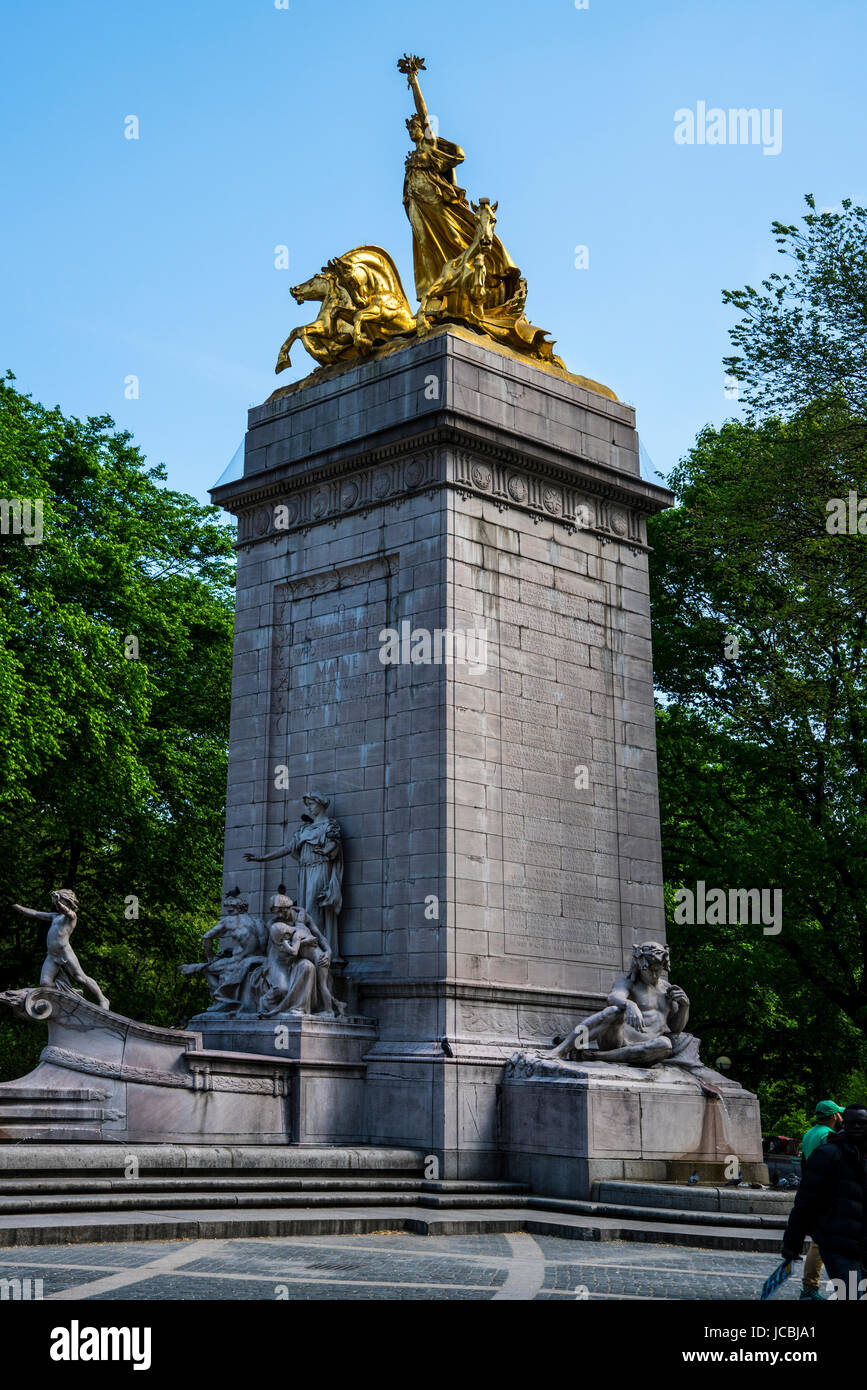 Monument à New York pour les marins qui ont péri sur le navire de guerre américain duining principal Espagnol Banque D'Images