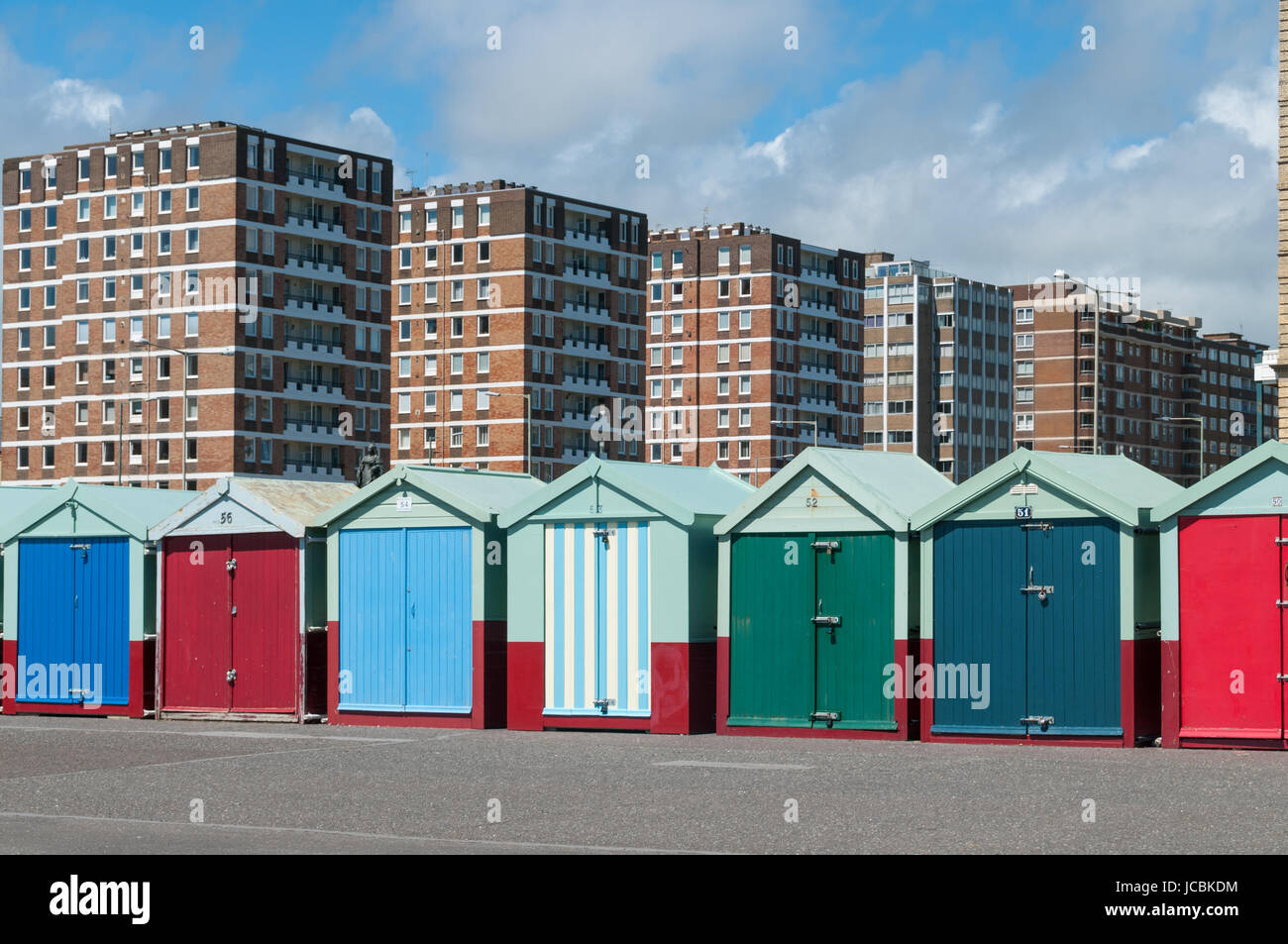 Hove beach huts, Royaume-Uni Banque D'Images