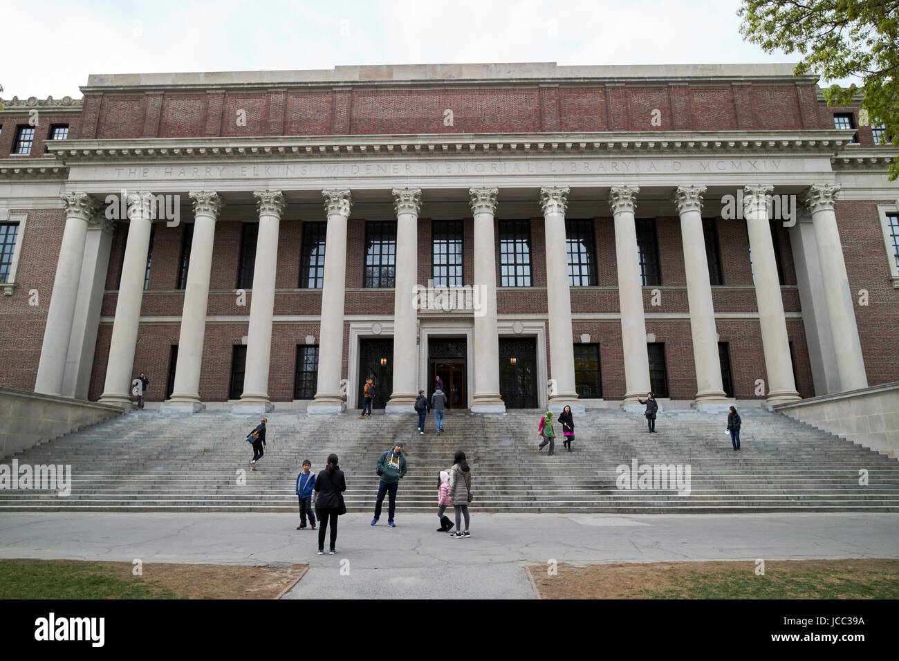 Harry elkins widener memorial library Harvard University campus Cambridge Boston USA Banque D'Images