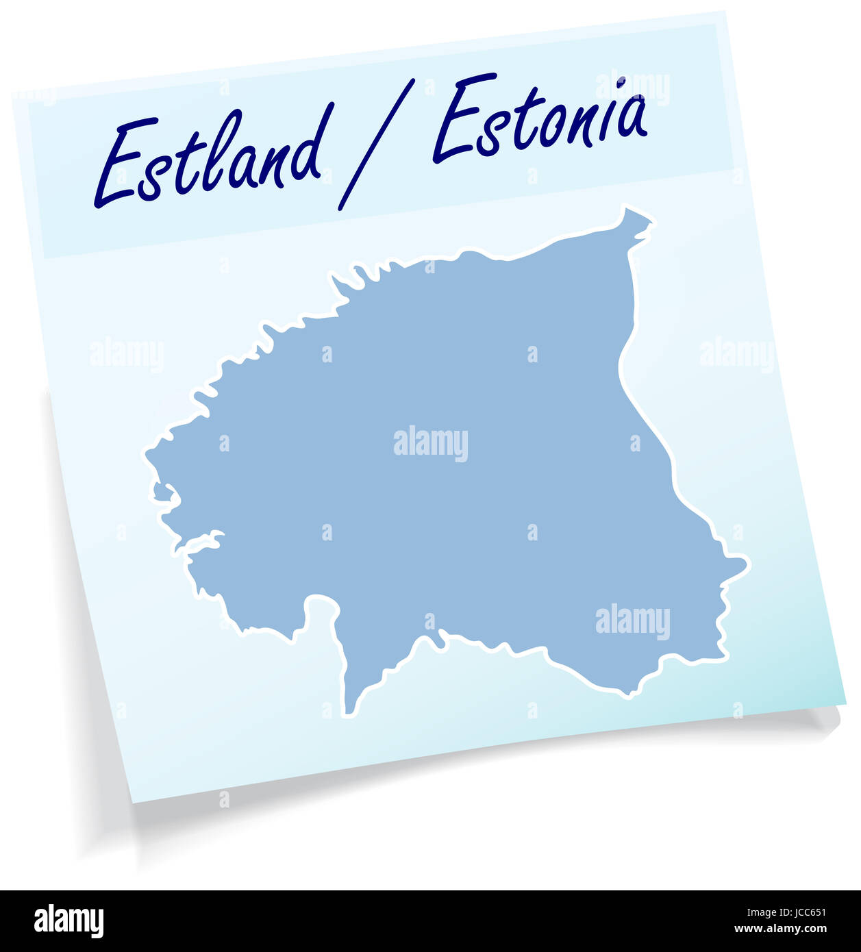 Estland als Notizzettel dans Blau Banque D'Images