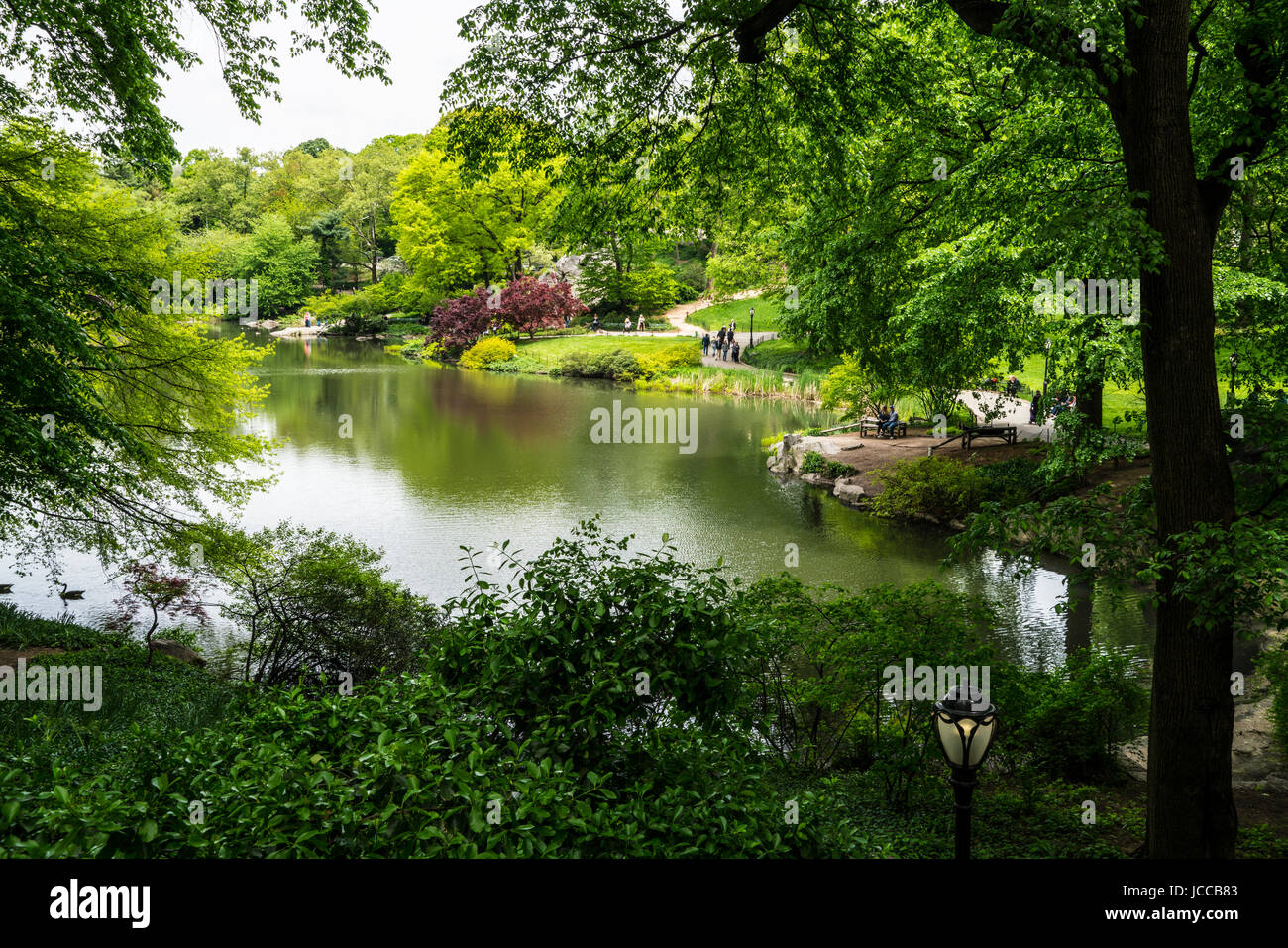 L'étang dans Central Park à New York Banque D'Images