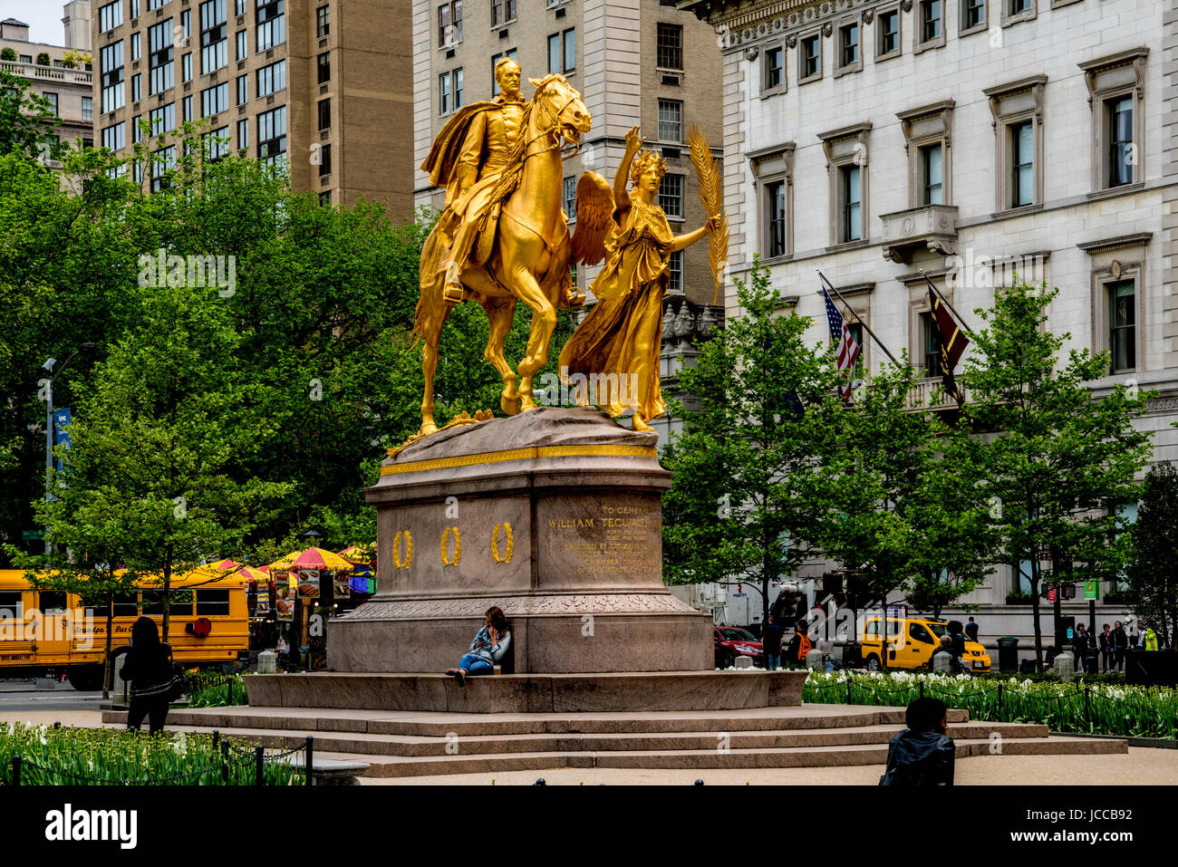 Monument à William Techumseh Sherman à Manhattan New York Banque D'Images
