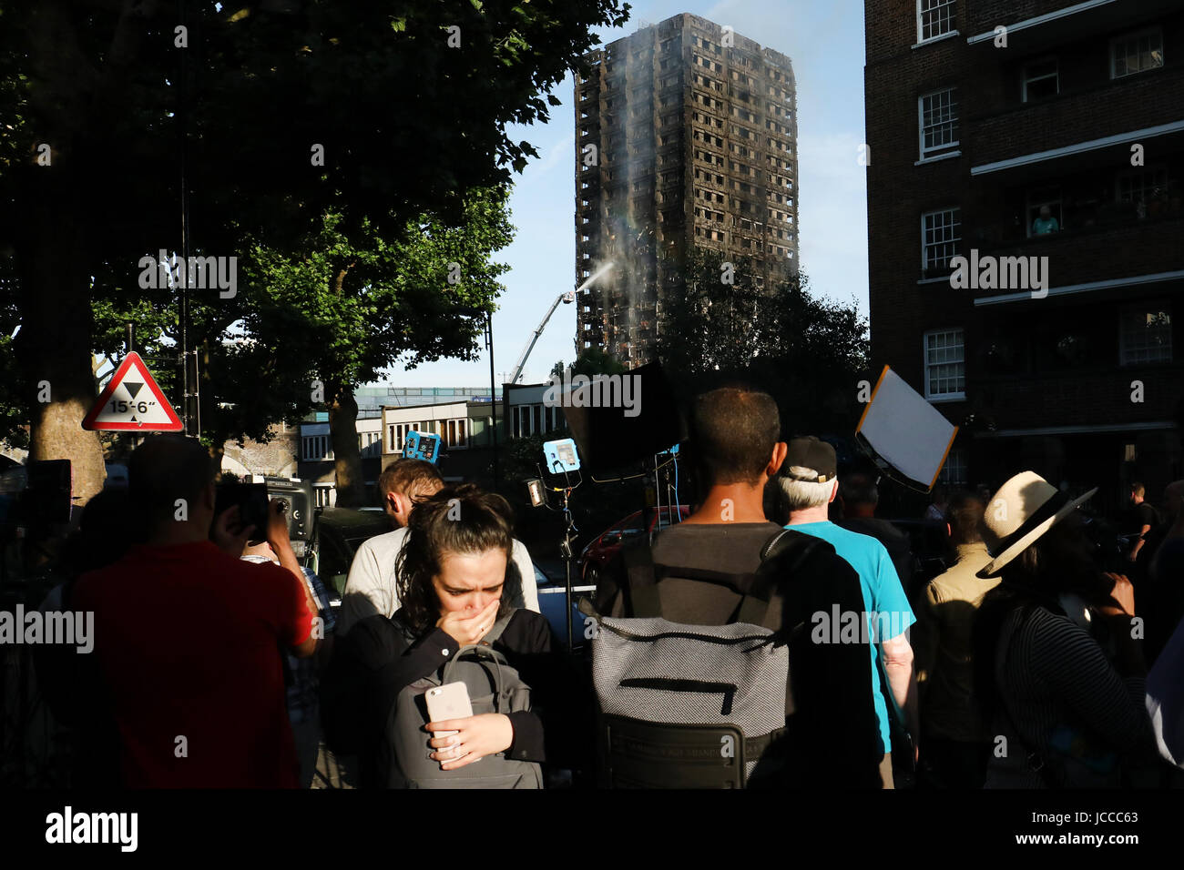 Incendie à Londres Tour de Grenfell. Londres, Royaume-Uni. 14 Juin, 2017 Banque D'Images