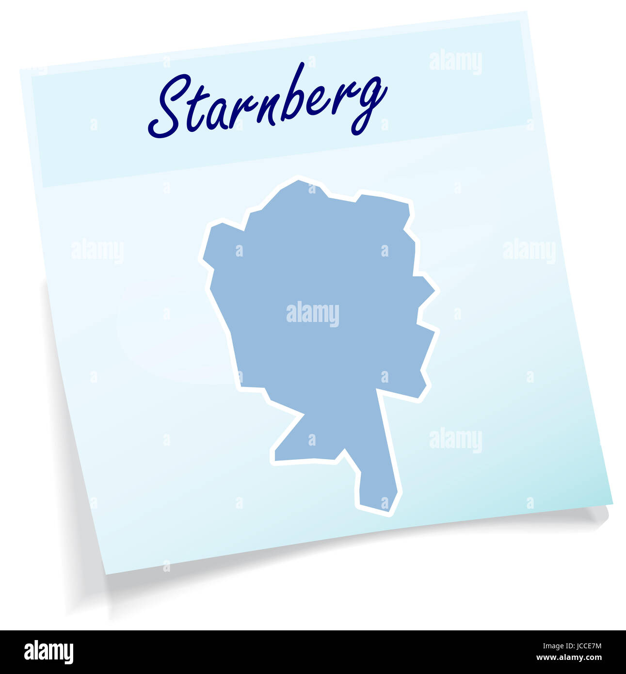 Starnberg als Notizzettel dans Blau Banque D'Images