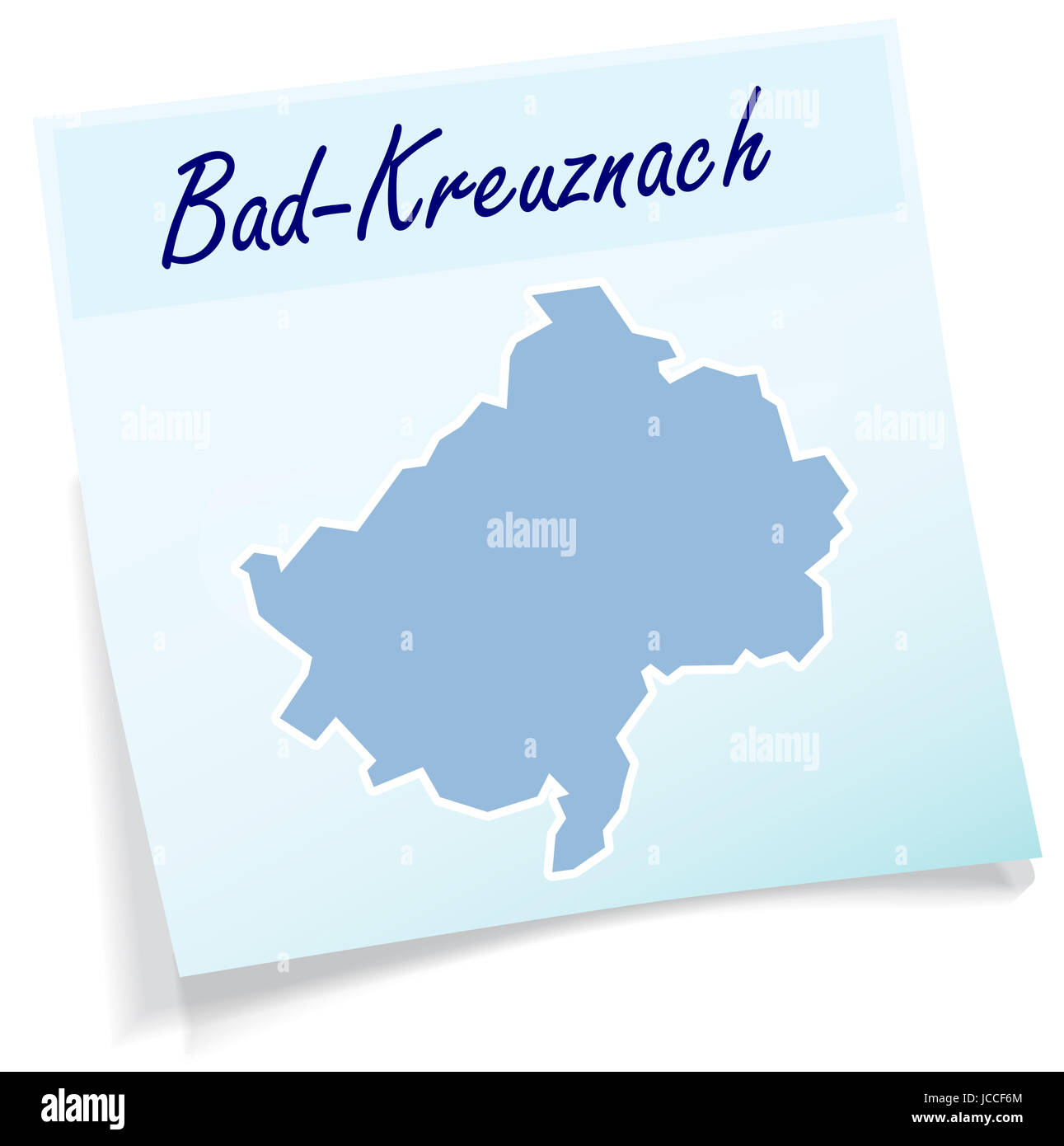 Bad-Kreuznach Notizzettel als dans Blau Banque D'Images