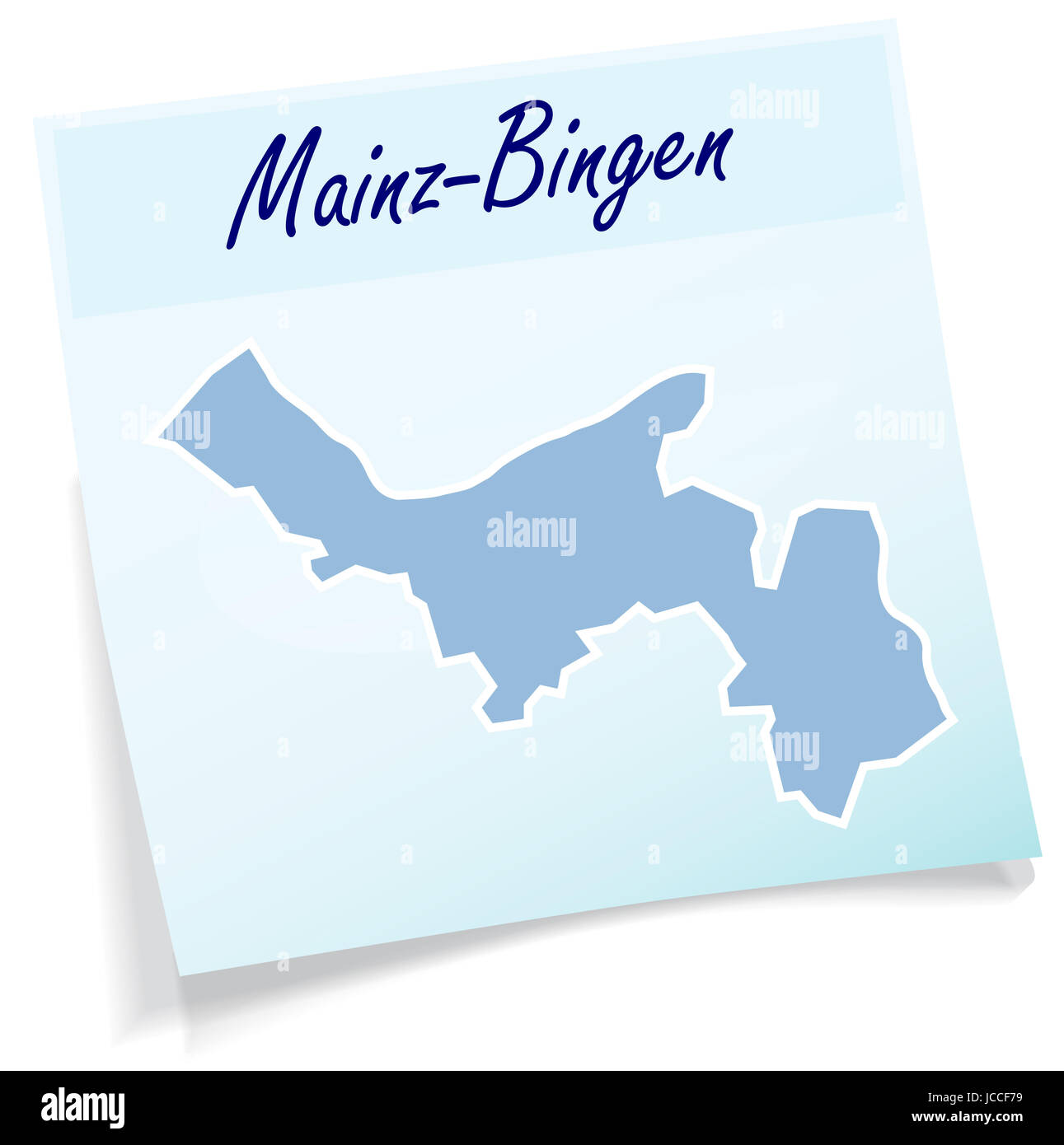 Mayence-bingen als Notizzettel dans Blau Banque D'Images