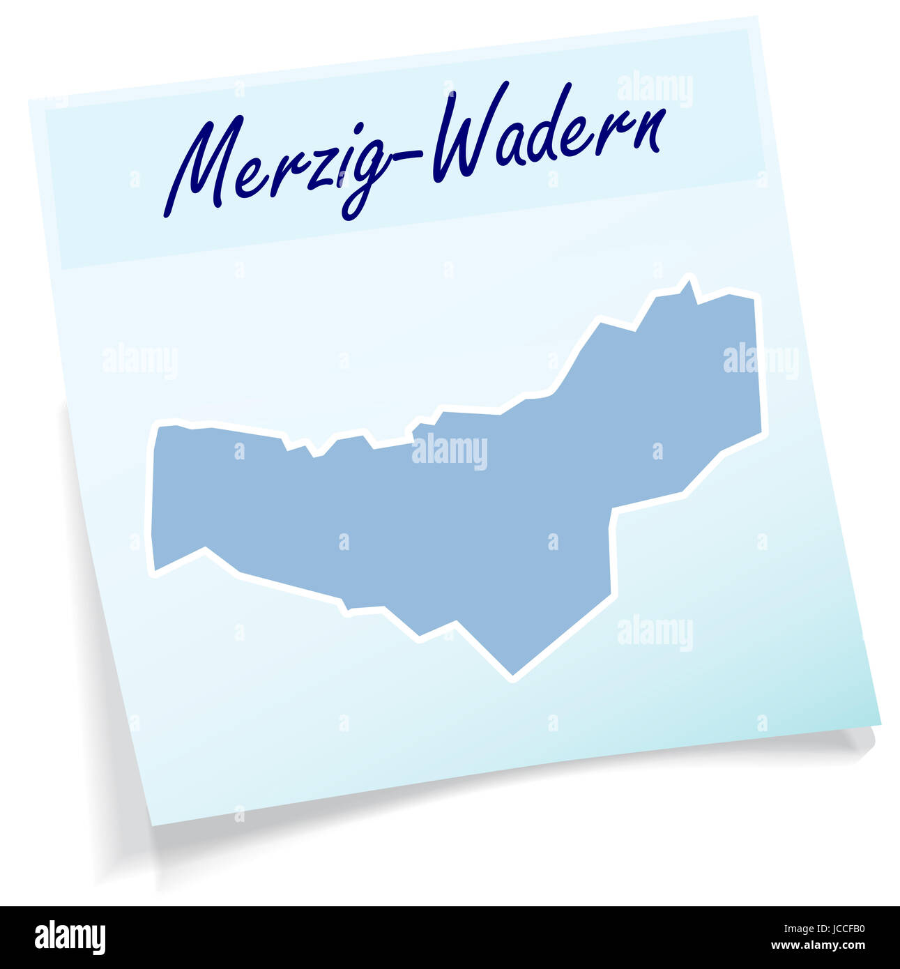 Merzig-Wadern als Notizzettel dans Blau Banque D'Images