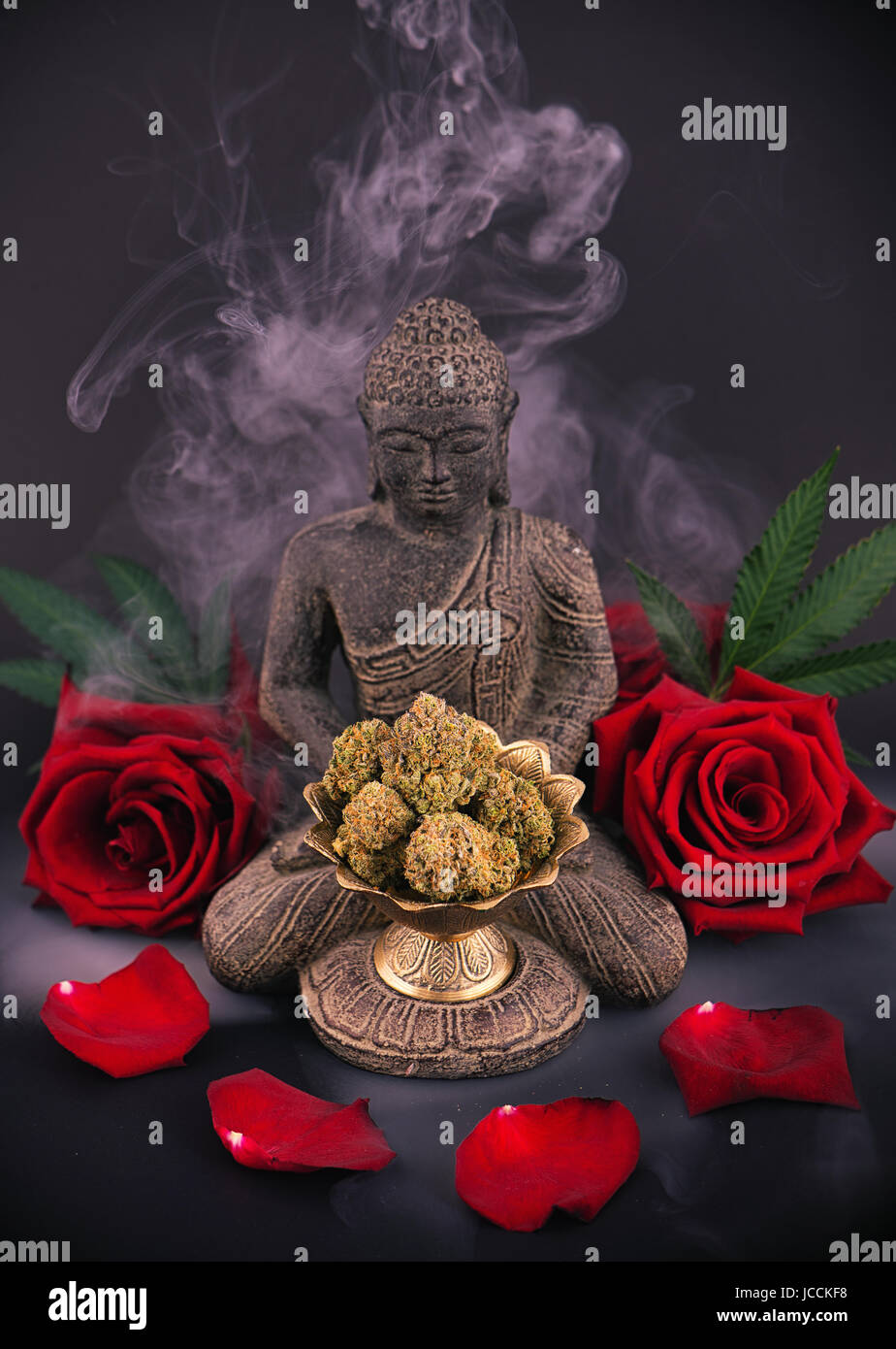 Fond Fume Zen Avec Bouddha Statue Roses Rouges Et Cocottes Medical Marijuana Et Concept De Meditation Photo Stock Alamy Fond Fume Zen Avec Bouddha Statue Roses Rouges Et Cocottes Medical Marijuana Et Concept De Meditation Photo Stock Alamy