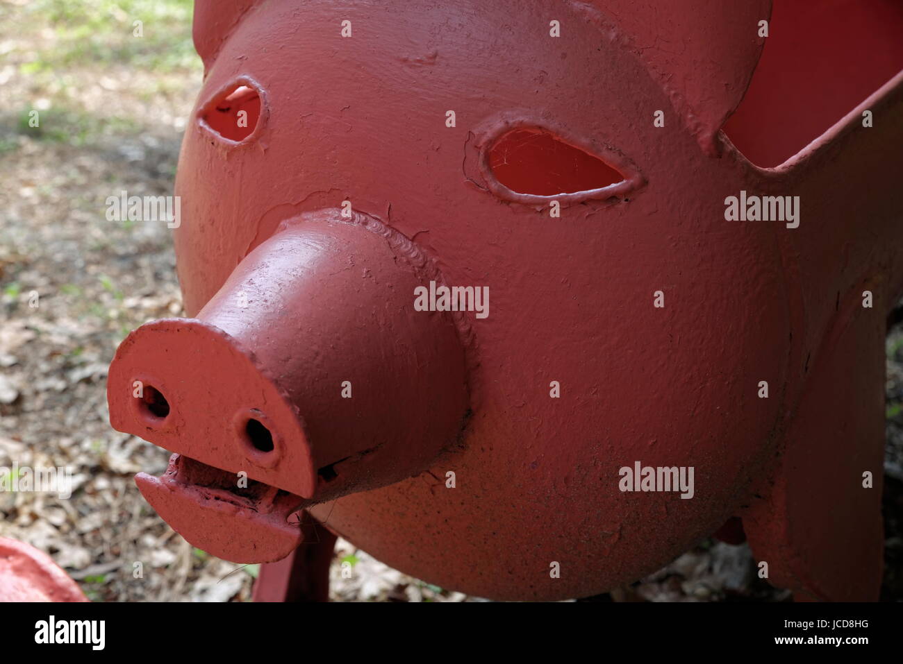 Travaux métalliques décoratifs, sculpture de porcs. Banque D'Images