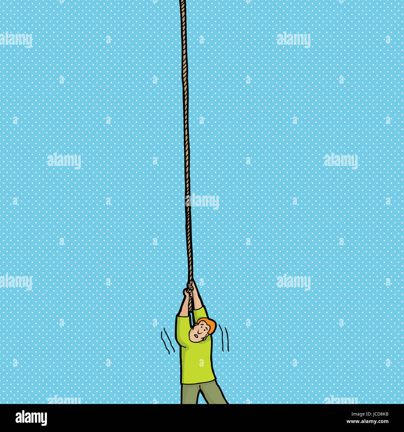 Personne seule sans défense la tenue à une corde Banque D'Images