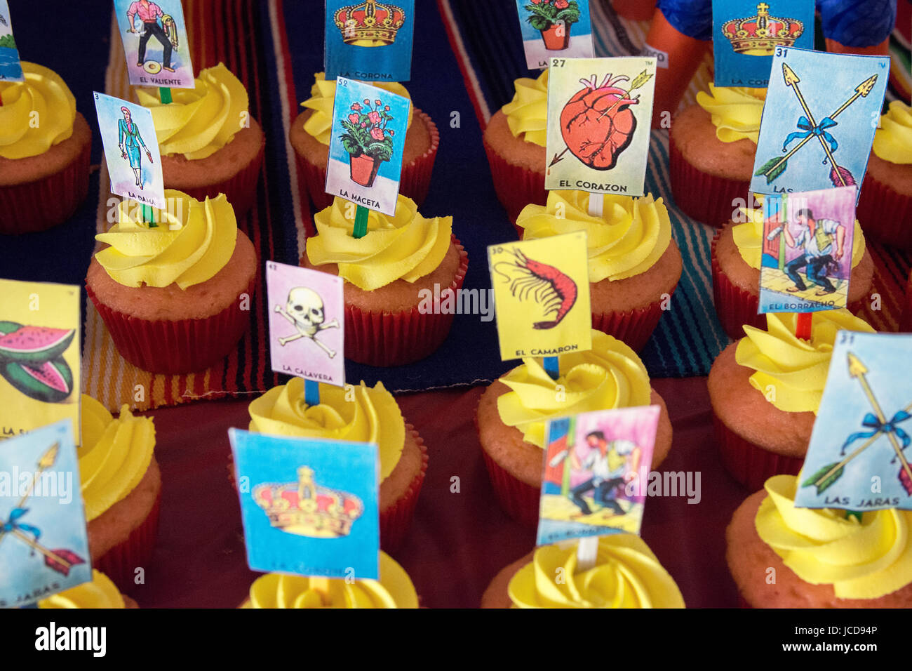 Carte de tarot mexicain cupcakes Banque D'Images