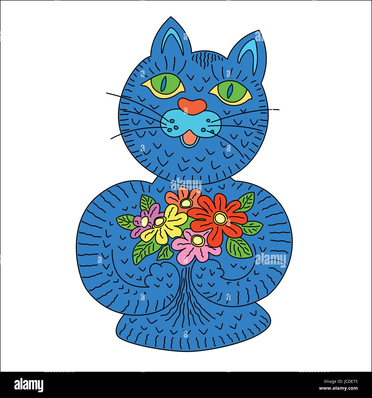 Cartoon Chat Bleu Tenant Dans Ses Pattes De Fleurs Carte D Anniversaire Image Vectorielle Stock Alamy Cartoon Chat Bleu Tenant Dans Ses Pattes De Fleurs Carte D Anniversaire Image Vectorielle Stock Alamy