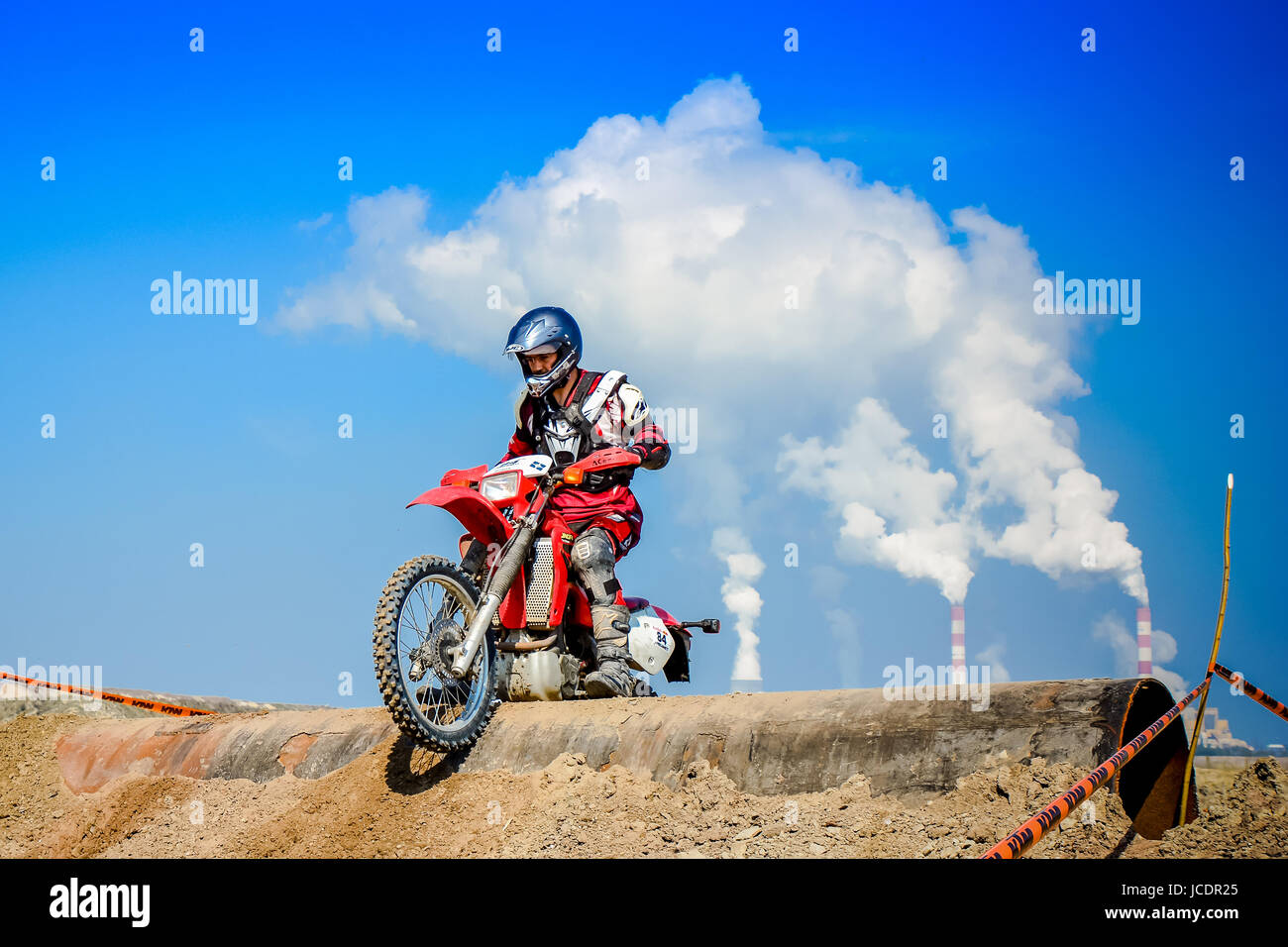 Red Bull 111 Méga Watt : le Motocross et enduro dur la race et d'événement à Belchatow, en Pologne le 7 septembre 2014 Banque D'Images