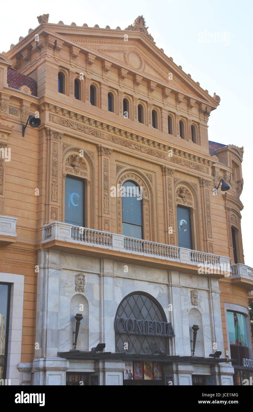 Cinéma Comedia, Passeig de Gràcia, Barcelone, Espagne Banque D'Images